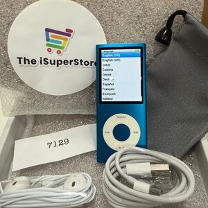 Apple iPod Nano 4th Gen 8GB  Blue Bundle - Like New -New Battery + 1 YR Warranty